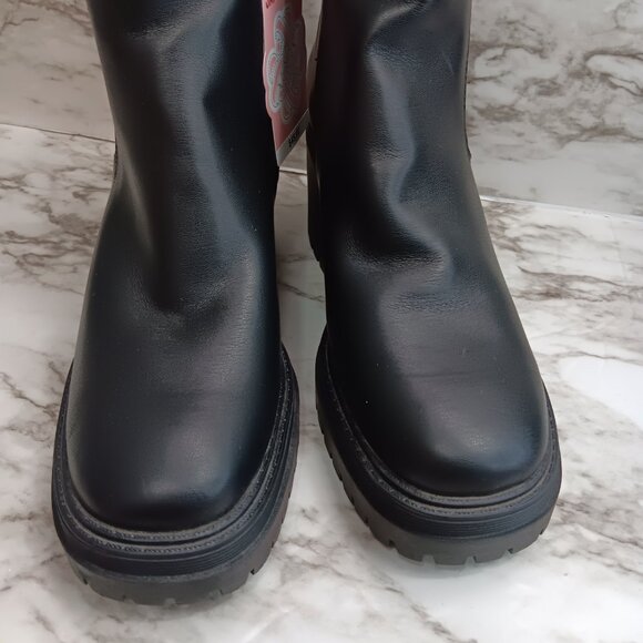 SAM&LIBBY Women's Camila Block Heel Chunky Chelsea Boot Black Size 8 Side zip - Picture 4 of 12